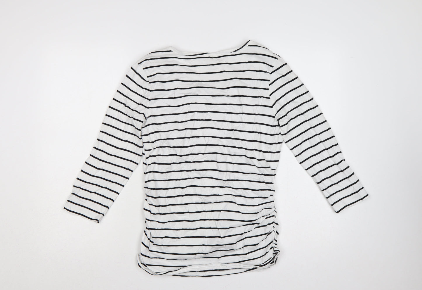 Blooming Marvellous Women White Stripe M Maternity Nursing Wrap Top