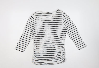 Blooming Marvellous Women White Stripe M Maternity Nursing Wrap Top