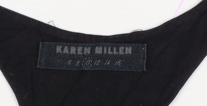 Karen Millen Women Grey Black Colourblock Racerback Camisole Tank Top 10