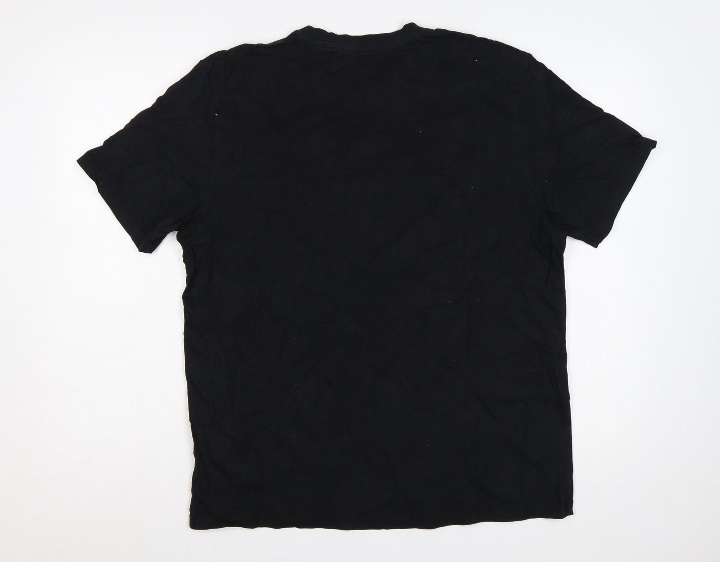 Next Men’s Black L Regular Fit Colour Block Graphic Print T-Shirt