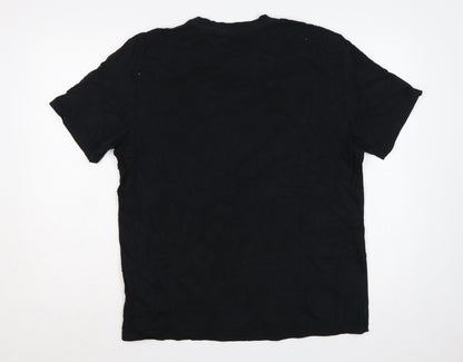 Next Men’s Black L Regular Fit Colour Block Graphic Print T-Shirt