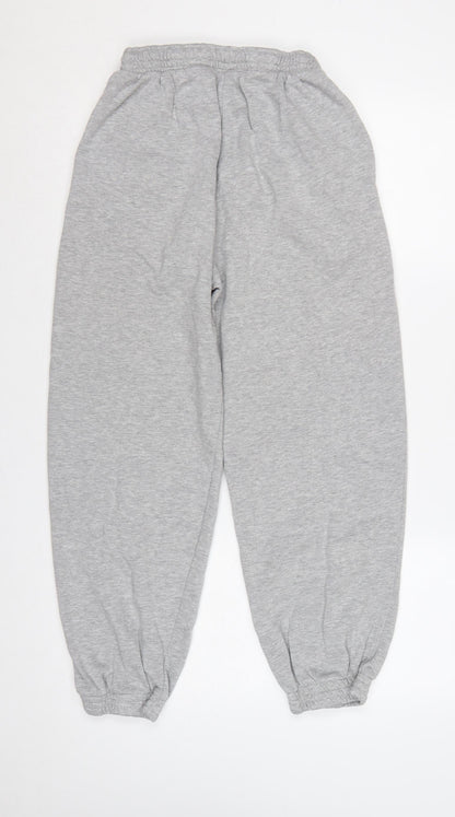 H&M Women Grey Size S Fleece Jogger Sweatpants Elastic Waist Pockets