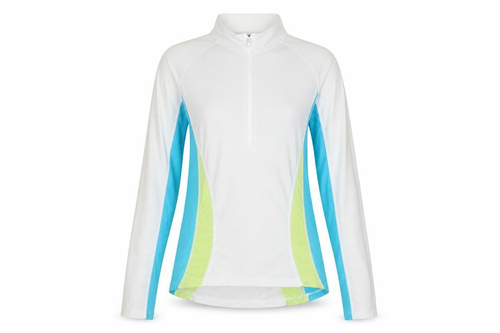 Trespass Women’s White XS Colourblock 1/4 Zip Activewear Pullover Top