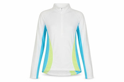 Trespass Women’s White XS Colourblock 1/4 Zip Activewear Pullover Top