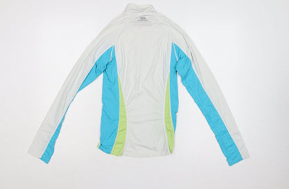 Trespass Women’s White XS Colourblock 1/4 Zip Activewear Pullover Top