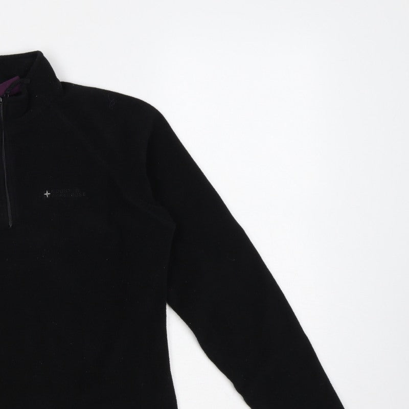Mountain Warehouse Women Black UK 12 Pullover 1/4 Zip Fleece