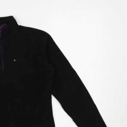 Mountain Warehouse Women Black UK 12 Pullover 1/4 Zip Fleece