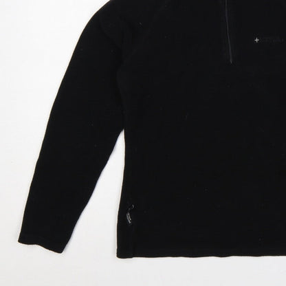 Mountain Warehouse Women Black UK 12 Pullover 1/4 Zip Fleece