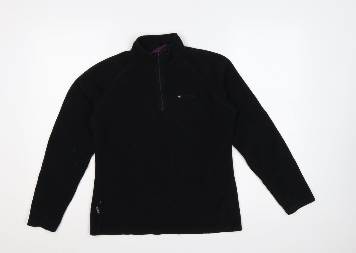 Mountain Warehouse Women Black UK 12 Pullover 1/4 Zip Fleece