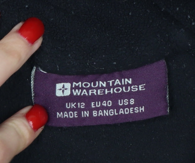 Mountain Warehouse Women Black UK 12 Pullover 1/4 Zip Fleece