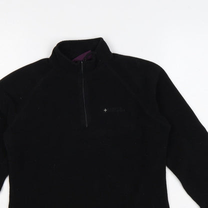 Mountain Warehouse Women Black UK 12 Pullover 1/4 Zip Fleece