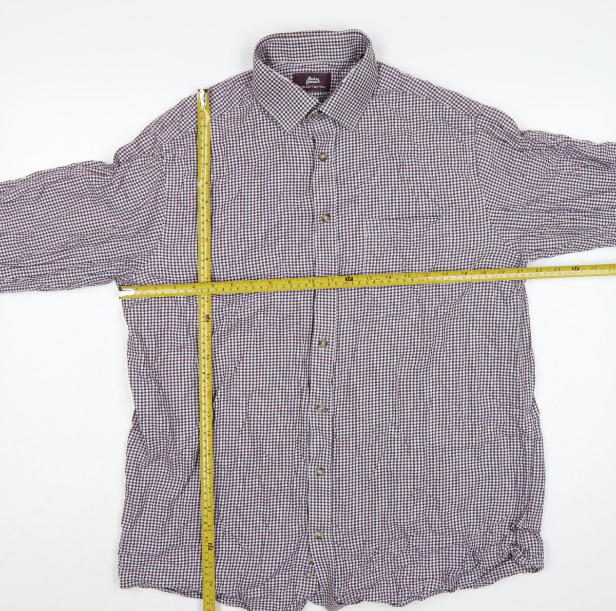 Marks & Spencer Men's Multicolour Check Shirt 16 Slim Fit