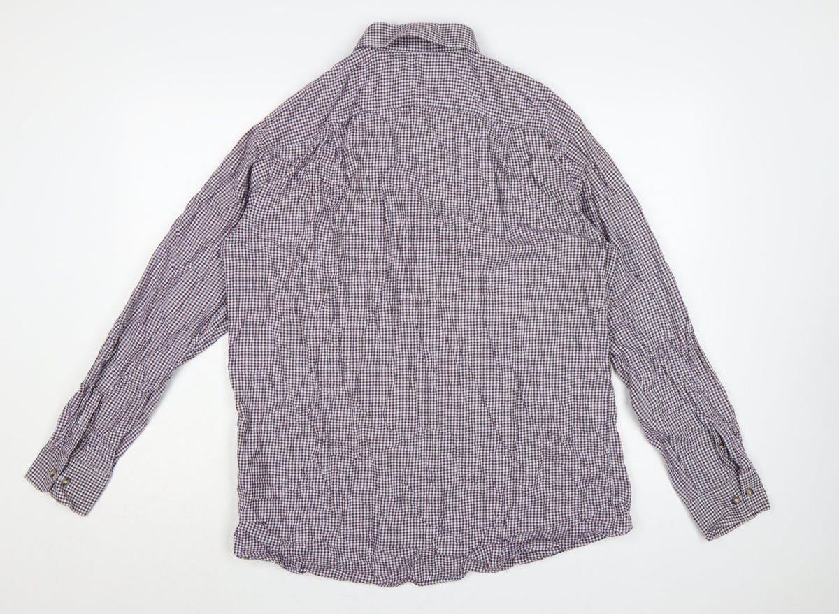 Marks & Spencer Men's Multicolour Check Shirt 16 Slim Fit