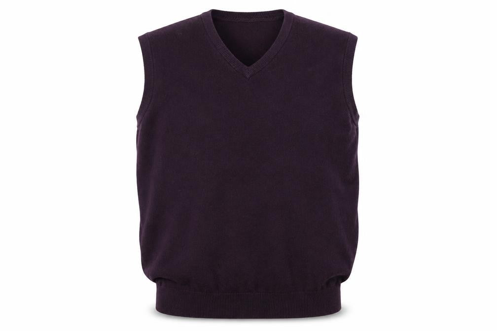 Marks & Spencer Men’s Purple L Pure Cotton V-Neck Knit Vest Jumper