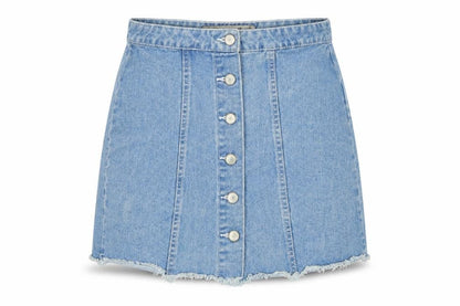 Denim Co. Women’s Blue UK 12 A-Line Button Front Denim Mini Skirt
