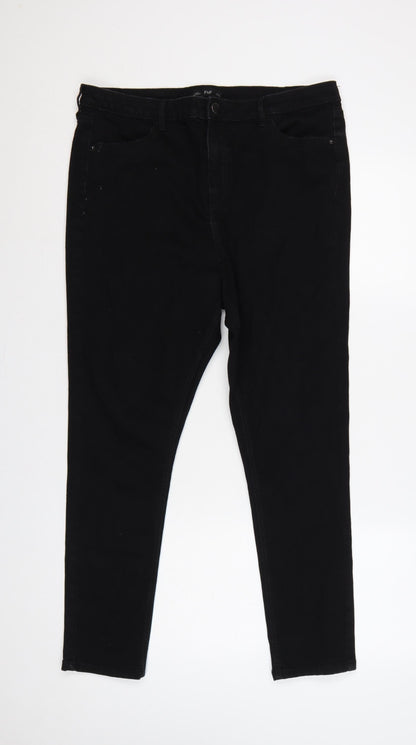 F&F Women Black UK 18 Skinny Denim Jeans 5 Pocket