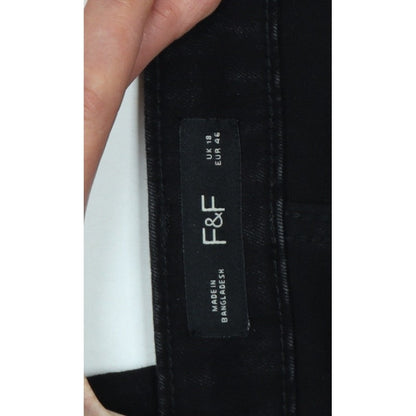 F&F Women Black UK 18 Skinny Denim Jeans 5 Pocket