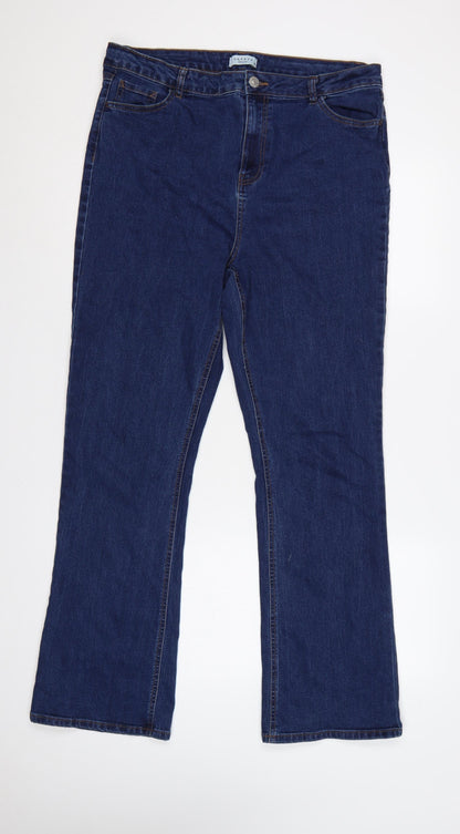 Papaya Women’s Blue Bootcut Stretch Jeans Size 18 L31 Dark Wash