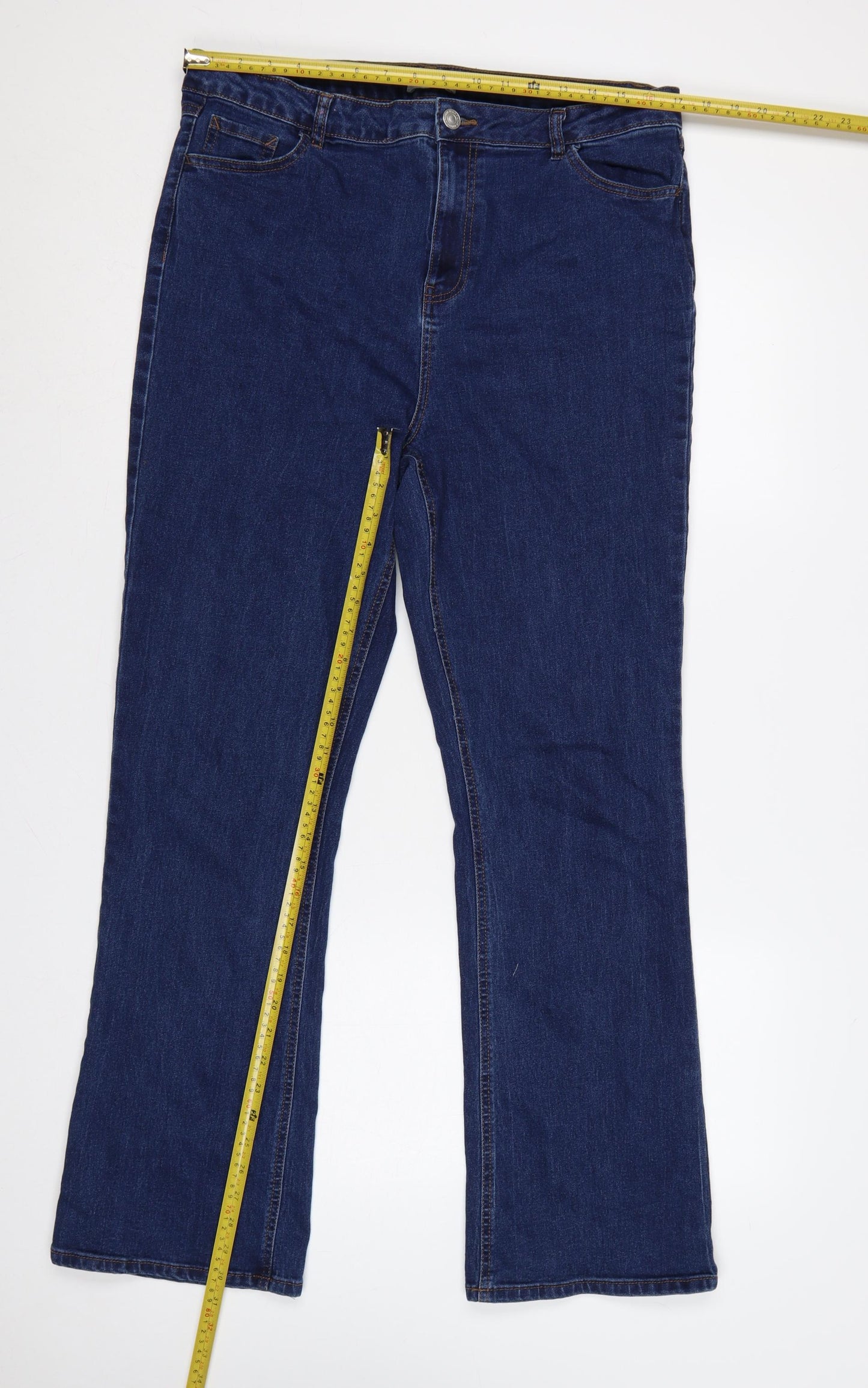 Papaya Women’s Blue Bootcut Stretch Jeans Size 18 L31 Dark Wash