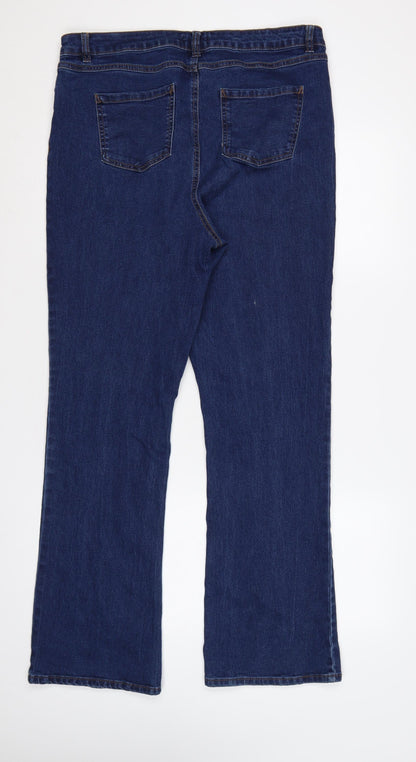 Papaya Women’s Blue Bootcut Stretch Jeans Size 18 L31 Dark Wash