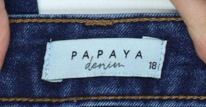 Papaya Women’s Blue Bootcut Stretch Jeans Size 18 L31 Dark Wash