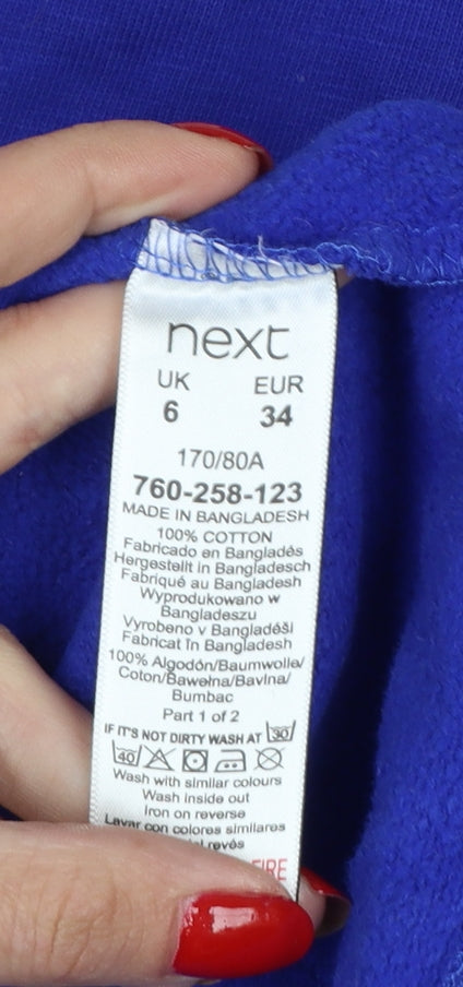 Next Women Blue UK 6 California Oranges Graphic Print Crew Sweatshirt