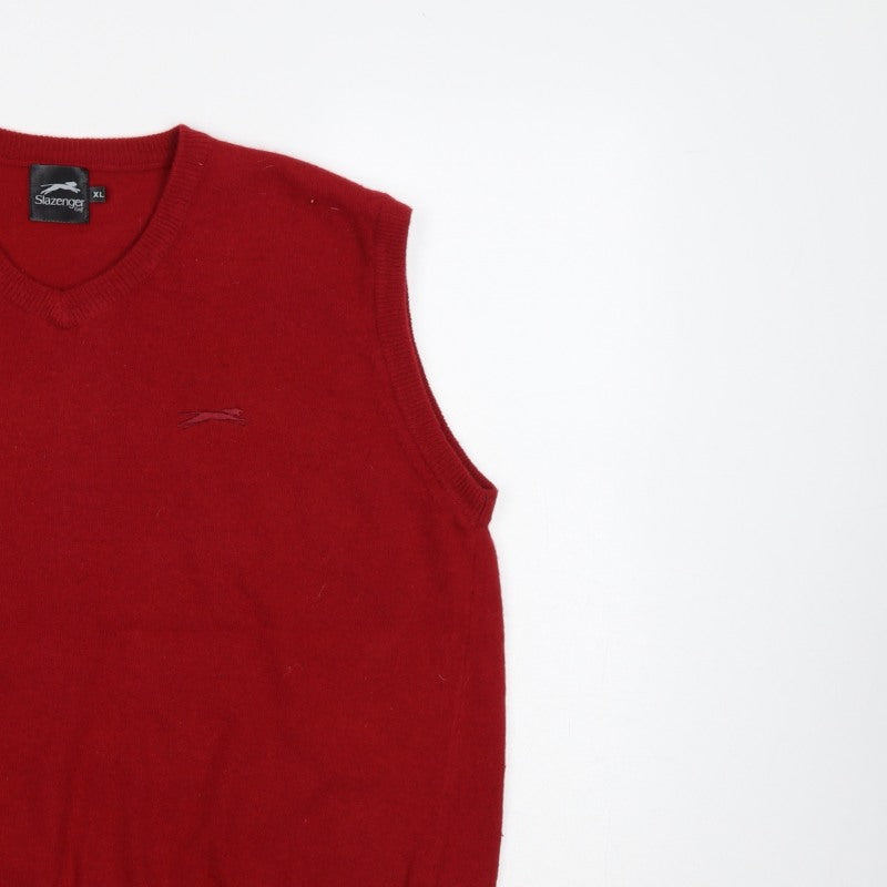 Slazenger Golf Men’s Red XL V-Neck Knit Sleeveless Jumper Vest