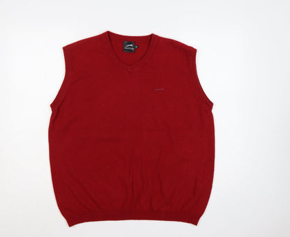 Slazenger Golf Men’s Red XL V-Neck Knit Sleeveless Jumper Vest