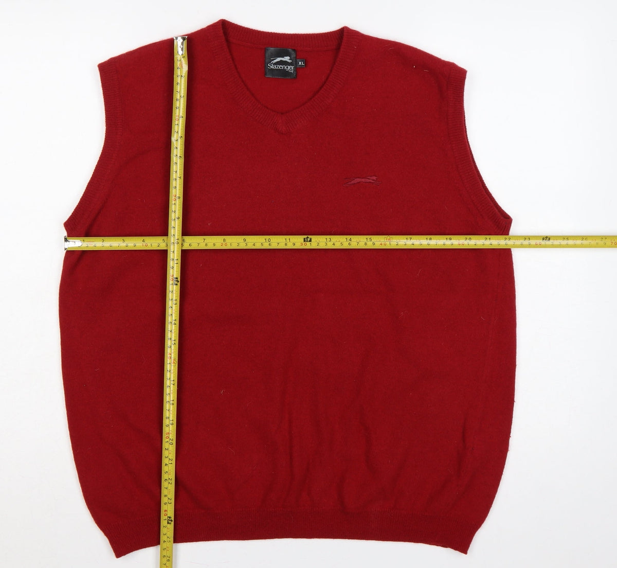 Slazenger Golf Men’s Red XL V-Neck Knit Sleeveless Jumper Vest
