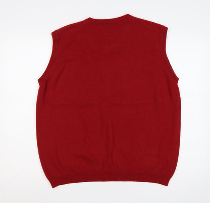 Slazenger Golf Men’s Red XL V-Neck Knit Sleeveless Jumper Vest