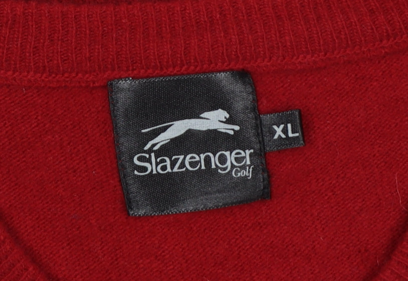Slazenger Golf Men’s Red XL V-Neck Knit Sleeveless Jumper Vest