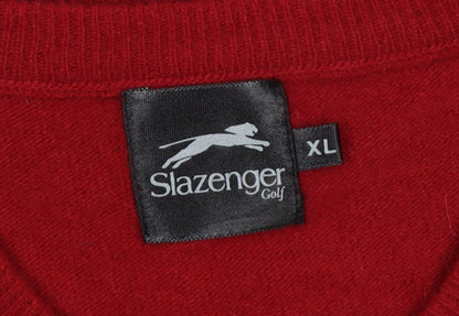 Slazenger Golf Men’s Red XL V-Neck Knit Sleeveless Jumper Vest