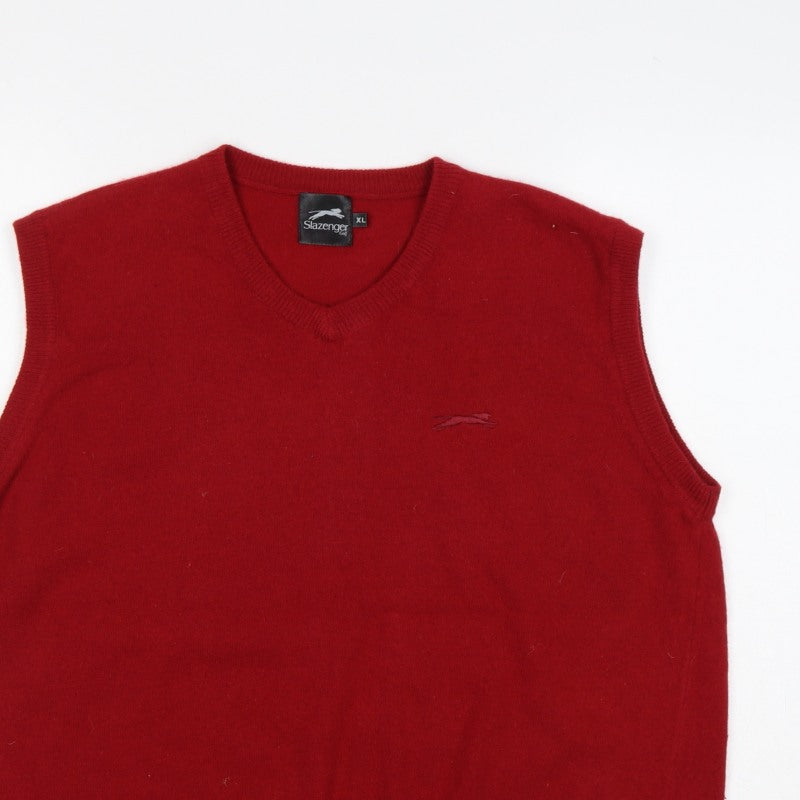 Slazenger Golf Men’s Red XL V-Neck Knit Sleeveless Jumper Vest