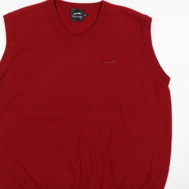 Slazenger Golf Men’s Red XL V-Neck Knit Sleeveless Jumper Vest