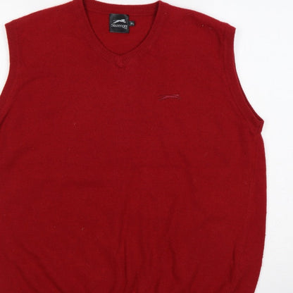 Slazenger Golf Men’s Red XL V-Neck Knit Sleeveless Jumper Vest