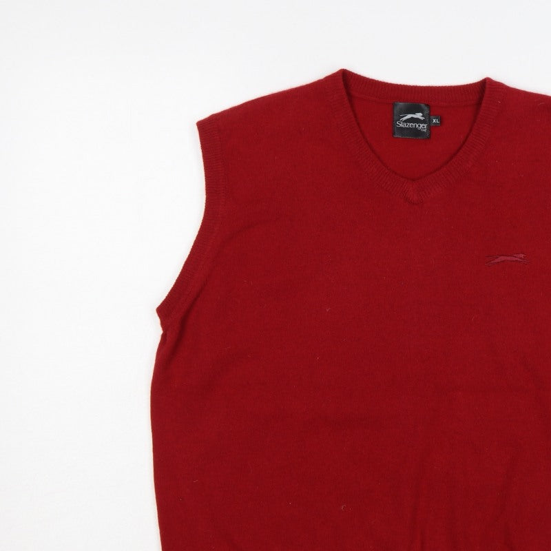 Slazenger Golf Men’s Red XL V-Neck Knit Sleeveless Jumper Vest