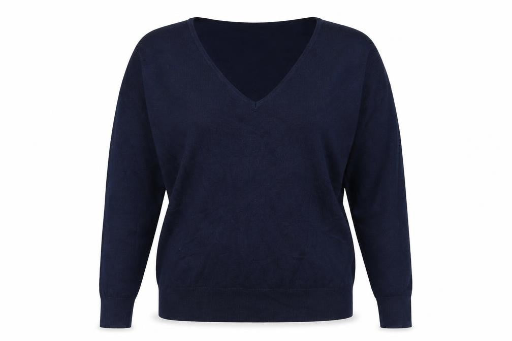 Capsule Women Blue UK 12 V-Neck Lightweight Knit Pullover Jumper