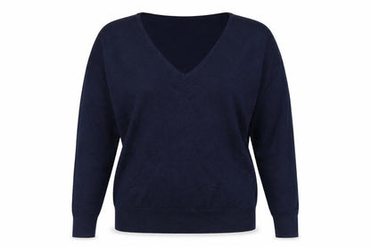 Capsule Women Blue UK 12 V-Neck Lightweight Knit Pullover Jumper