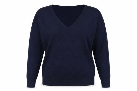Capsule Women Blue UK 12 V-Neck Lightweight Knit Pullover Jumper
