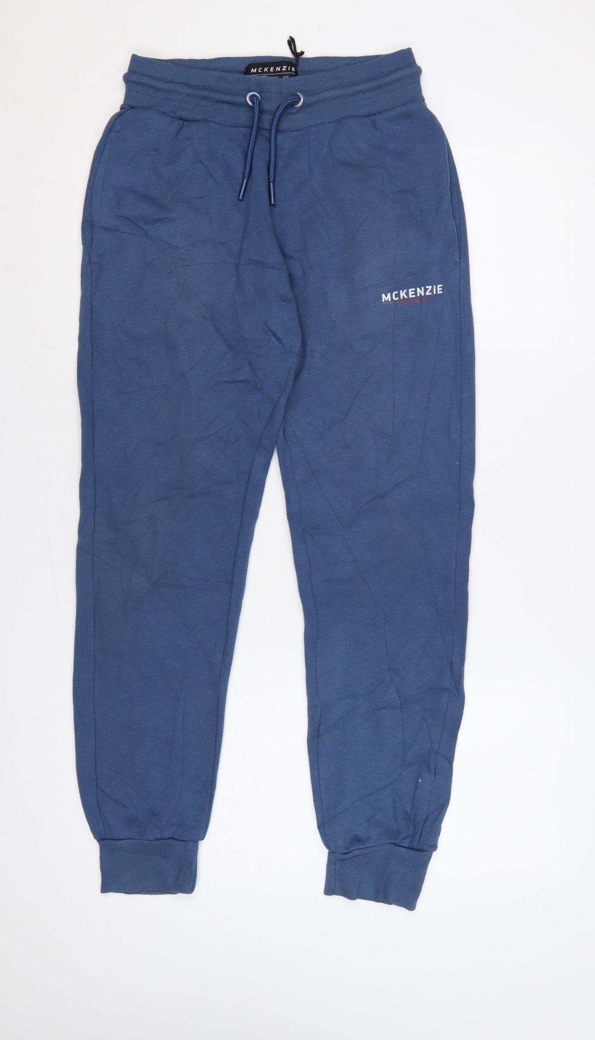 McKenzie Men’s Blue M Logo Cuffed Drawstring Jogger Sweatpants