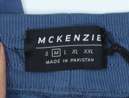 McKenzie Men’s Blue M Logo Cuffed Drawstring Jogger Sweatpants