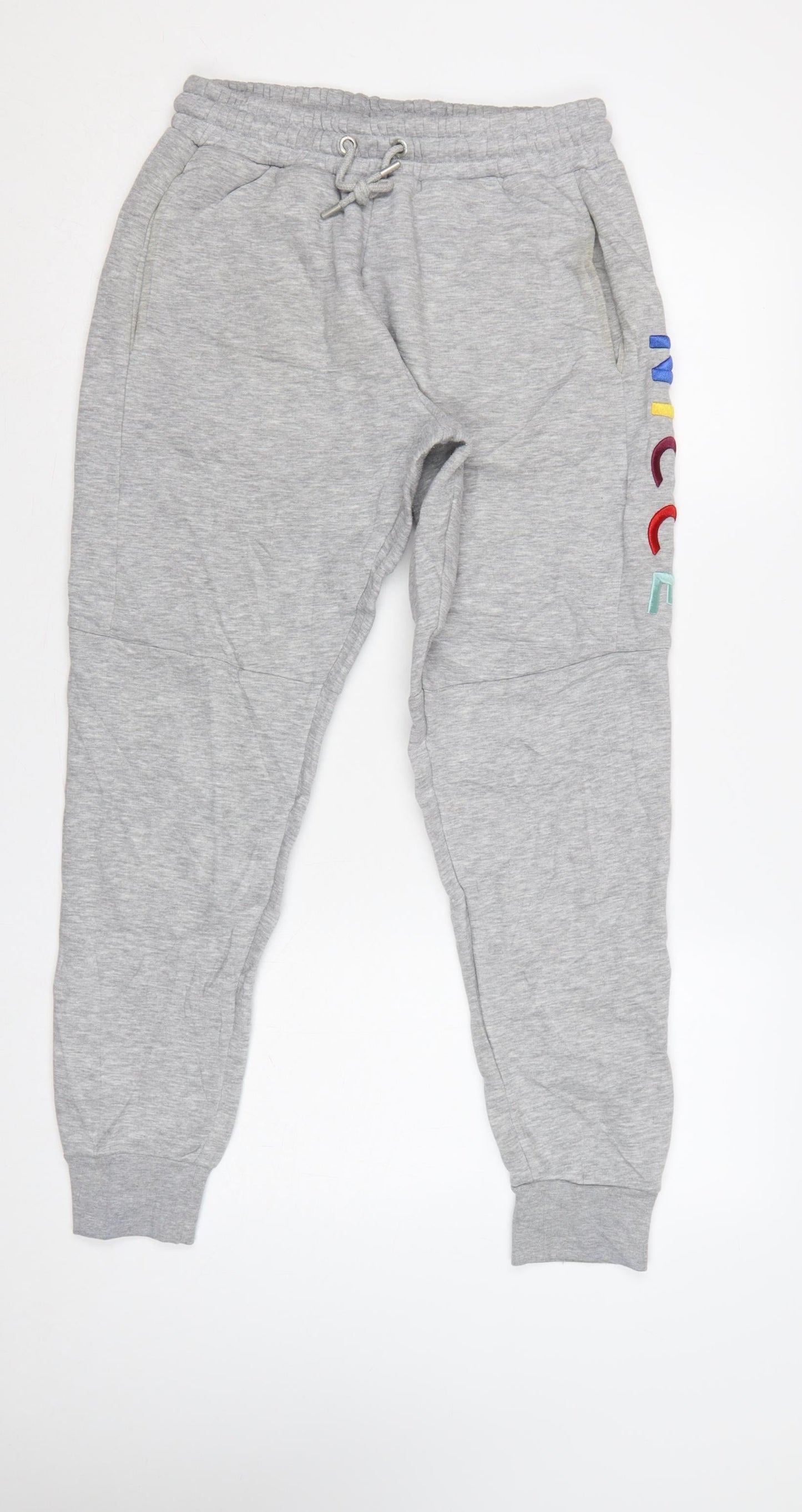 Nicce Men’s Grey Logo Fleece Jogger Sweatpants Size M