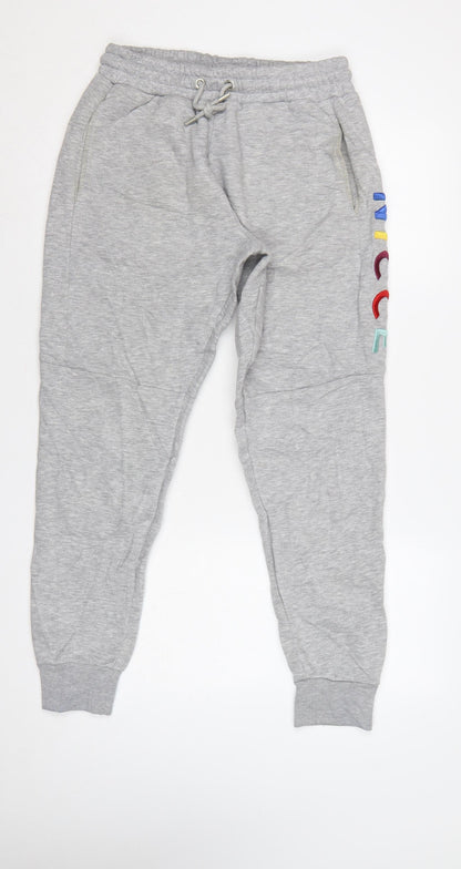 Nicce Men’s Grey Logo Fleece Jogger Sweatpants Size M