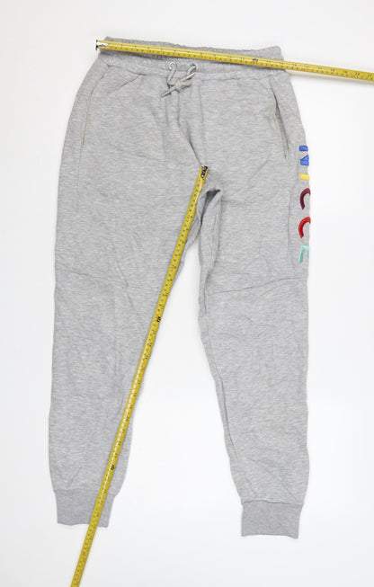 Nicce Men’s Grey Logo Fleece Jogger Sweatpants Size M