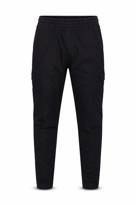 Front view of Pull&Bear Men’s Black M Cargo Jogger Trousers Drawstring