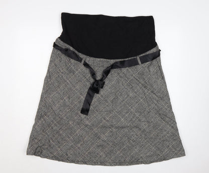 H&M Mama Women’s Grey Check Maternity A-Line Knee Length Skirt UK 16