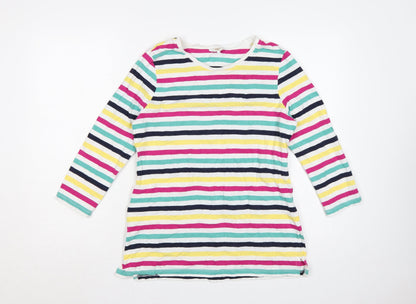 Cotton Traders Women’s Multicoloured Stripe Long Sleeve T-Shirt UK 14