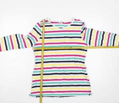 Cotton Traders Women’s Multicoloured Stripe Long Sleeve T-Shirt UK 14