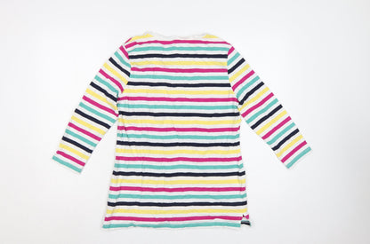 Cotton Traders Women’s Multicoloured Stripe Long Sleeve T-Shirt UK 14