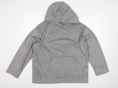 Zara Trafaluc Women Grey M Velour Hooded Pullover Hoodie